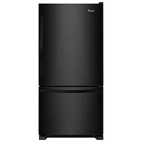 Whirlpool 33" 21.9 Cu. Ft. Bottom Freezer Refrigerator with LED Lighting (WRB322DMBB) - Black-on-Black