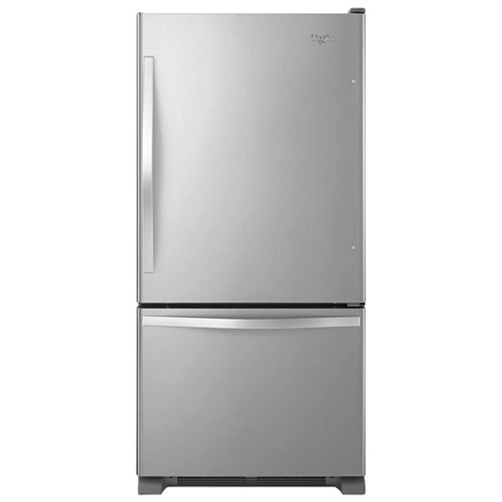 Whirlpool 33" 21.9 Cu. Ft. Bottom Freezer Refrigerator with LED Lighting - Stainless Steel