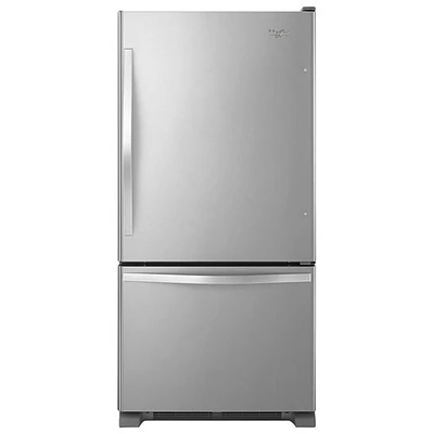 Whirlpool 33" 21.9 Cu. Ft. Bottom Freezer Refrigerator with LED Lighting - Stainless Steel