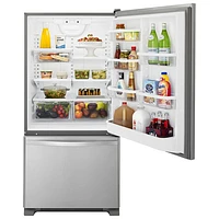 Whirlpool 33" 21.9 Cu. Ft. Bottom Freezer Refrigerator with LED Lighting - Stainless Steel