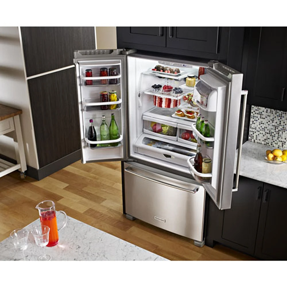 KitchenAid 36" 25.2 Cu. Ft. French Door Refrigerator (KRFF305ESS) - Stainless Steel