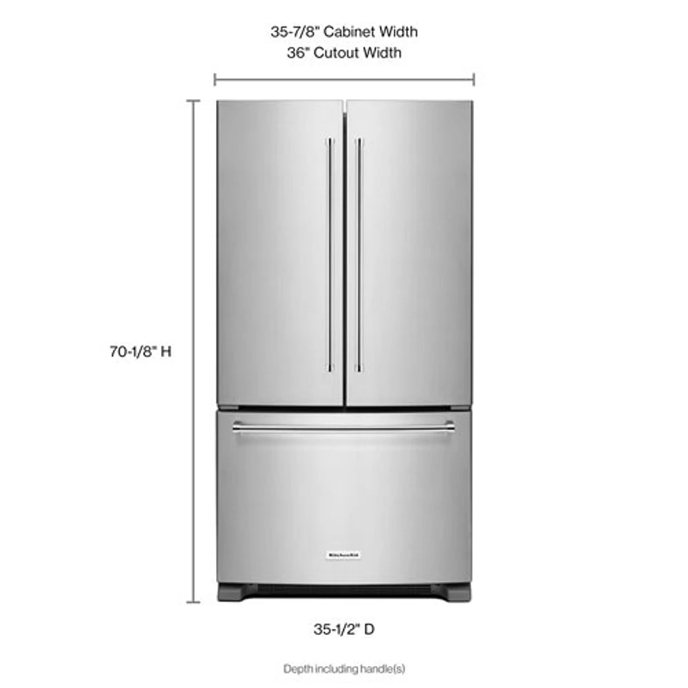 KitchenAid 36" 25.2 Cu. Ft. French Door Refrigerator (KRFF305ESS) - Stainless Steel