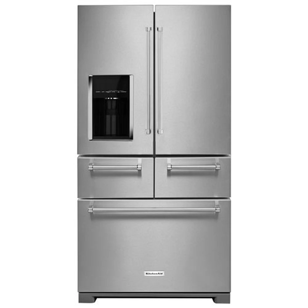 KitchenAid 36" 25.8 Cu. Ft. French Door Refrigerator with Ice & Water Dispenser - Stainless Steel