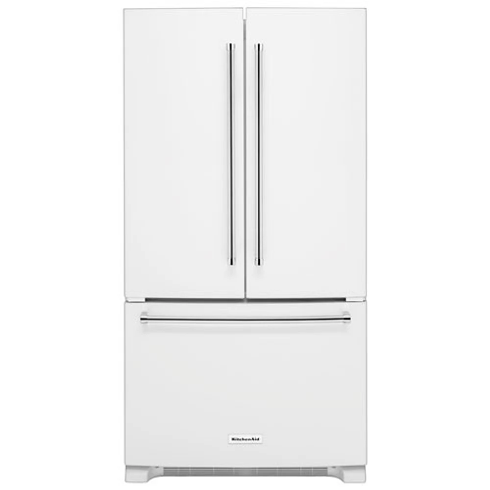 KitchenAid 36" 20 Cu. Ft. French Door Refrigerator with Internal Ice & Water Dispenser (KRFC300EWH) - White