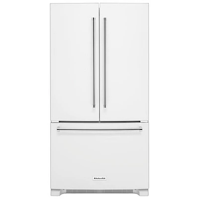 KitchenAid 36" 20 Cu. Ft. French Door Refrigerator with Internal Ice & Water Dispenser (KRFC300EWH) - White