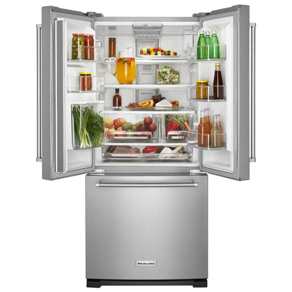 KitchenAid 30" 19.7 Cu. Ft. French Door Refrigerator with Water Dispenser - Stainless Steel