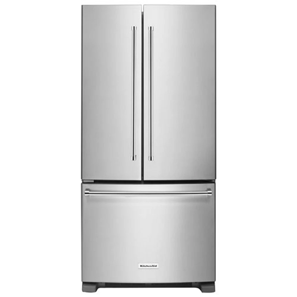 Réfrigérateur à 2 portes de 22,1 pi3 et 33 po avec distributeur interne d'eau de KitchenAid - Inox