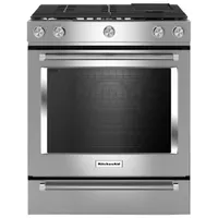 KitchenAid 30" 7.1 Cu. Ft. True Convection 5-Burner Slide-In Dual Fuel Range (YKSDB900ESS) - Stainless