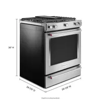 KitchenAid 30" 7.1 Cu. Ft. True Convection 5-Burner Slide-In Dual Fuel Range (YKSDB900ESS) - Stainless