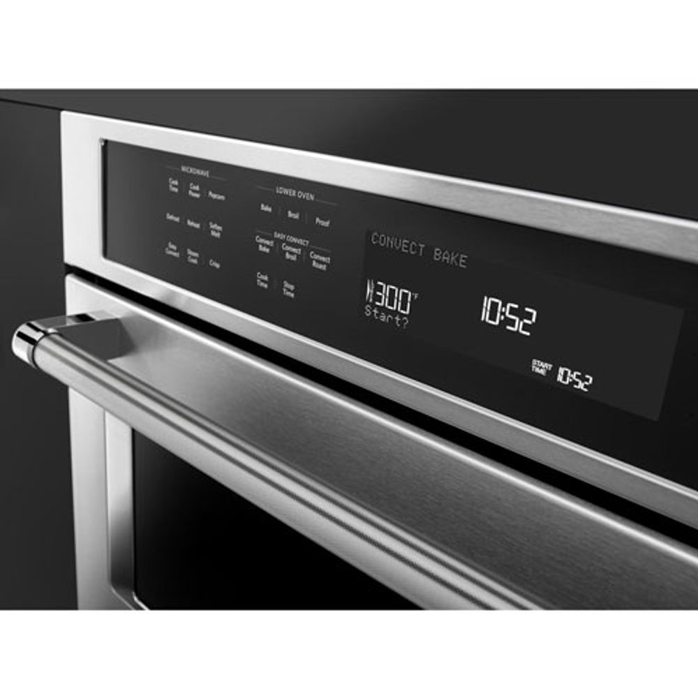 KitchenAid 30" 5.0 Cu. Ft./1.4 Cu. Ft. Self-Clean Convection Electric Combination Wall Oven - Stainless Steel