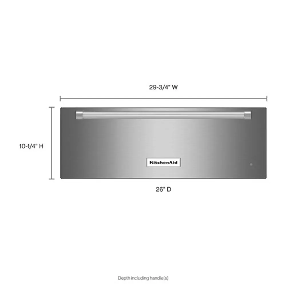 KitchenAid 30" 1.5 Cu. Ft. Easy Clean Warming Drawer (KOWT100ESS) - Stainless Steel