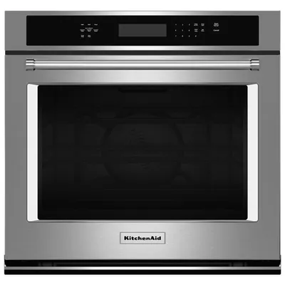 KitchenAid 30" 5 Cu. Ft. Self-Clean True Convection Electric Wall Oven - Stainless Steel