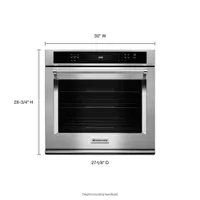 KitchenAid 30" 5 Cu. Ft. Self-Clean True Convection Electric Wall Oven - Stainless Steel