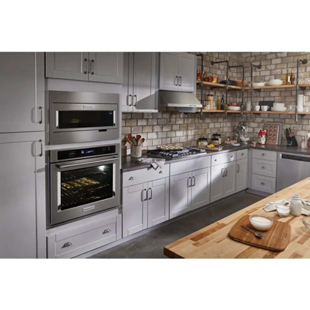 KitchenAid 30" 5 Cu. Ft. Self-Clean True Convection Electric Wall Oven - Stainless Steel