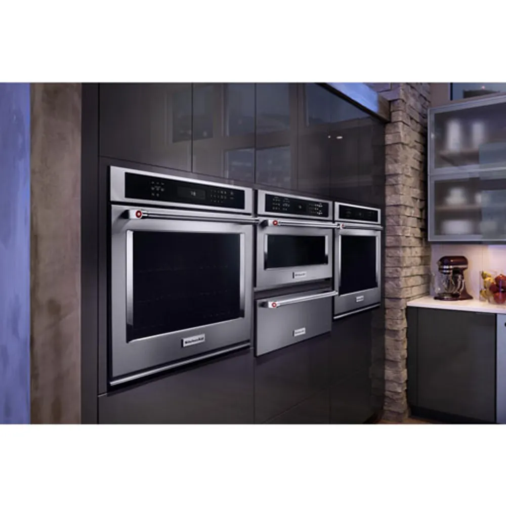 KitchenAid 30" 5 Cu. Ft. Self-Clean True Convection Electric Wall Oven - Stainless Steel