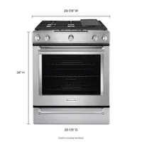 KitchenAid 30" 6.5 Cu. Ft. True Convection 5-Burner Slide-In Gas Range (KSGB900ESS) - Stainless Steel