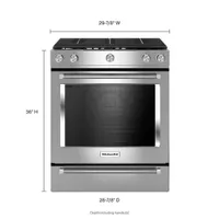 Cuisinière encastrable au gaz 30 po 5 brûleurs four à convection autonet 5,8 pi3 KitchenAid - Inox