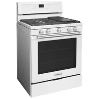 KitchenAid 30" 5.8 Cu. Ft. True Convection 5-Burner Freestanding Gas Range (KFGG500EWH) - White