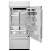 KitchenAid 36" 20.9 Cu. Ft. Bottom Mount Refrigerator with LED Lighting (KBBR306ESS) - Stainless Steel