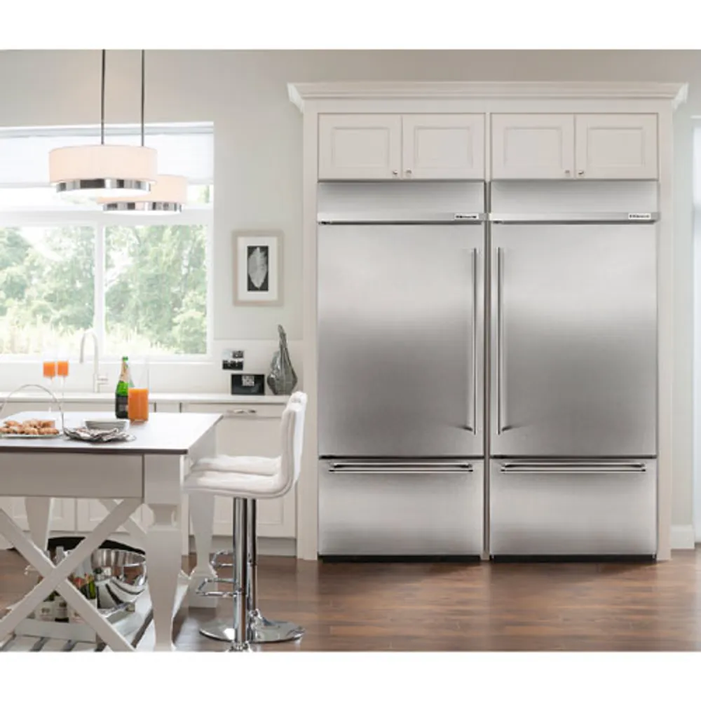 KitchenAid 36" 20.9 Cu. Ft. Bottom Mount Refrigerator with LED Lighting (KBBR306ESS) - Stainless Steel