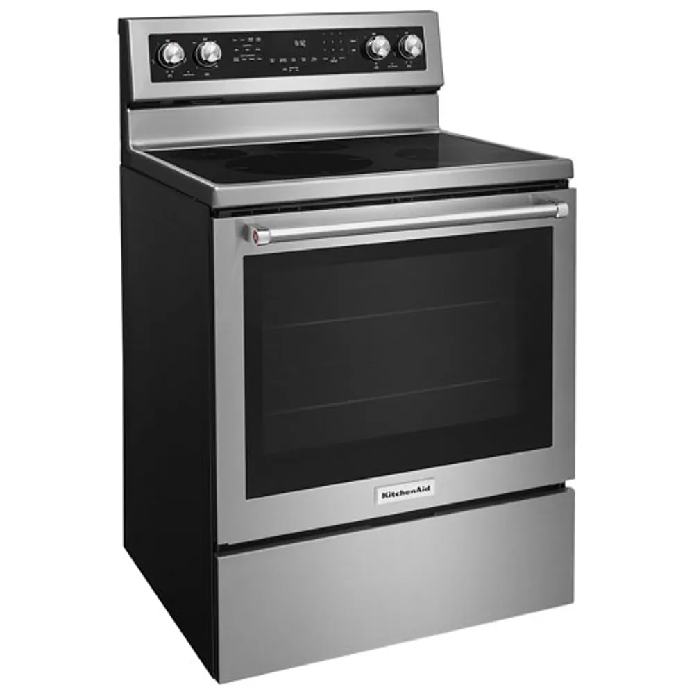 Cuisinière électrique autonome lisse avec four autonettoyant 6,4 pi3 30 po de KitchenAid - Inox