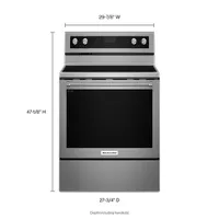 Cuisinière électrique autonome lisse avec four autonettoyant 6,4 pi3 30 po de KitchenAid - Inox