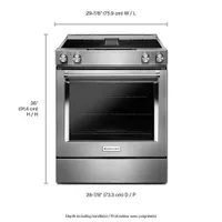 KitchenAid 30" 6.4 Cu. Ft. True Convection Slide-In Electric Downdraft Range (KSEG950ESS) - Stainless