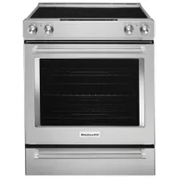KitchenAid 30" 7.1 Cu. Ft. True Convection 5-Element Slide-In Electric Range (YKSEB900ESS) - Stainless