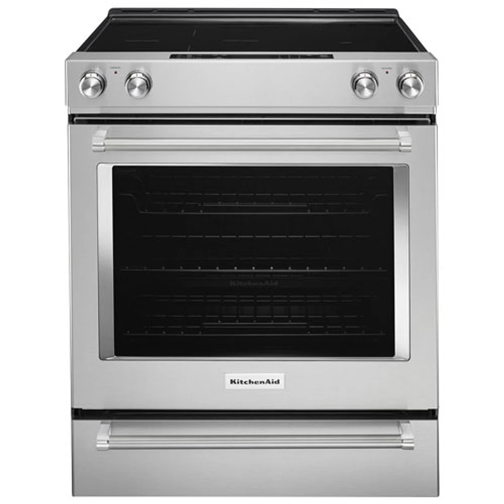 KitchenAid 30" 6.4 Cu. Ft. True Convection 5-Element Slide-In Electric Range (YKSEG700ESS) - Stainless