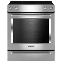 KitchenAid 30" 6.4 Cu. Ft. True Convection 5-Element Slide-In Electric Range (YKSEG700ESS) - Stainless