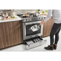 KitchenAid 30" 6.4 Cu. Ft. True Convection 5-Element Slide-In Electric Range (YKSEG700ESS) - Stainless