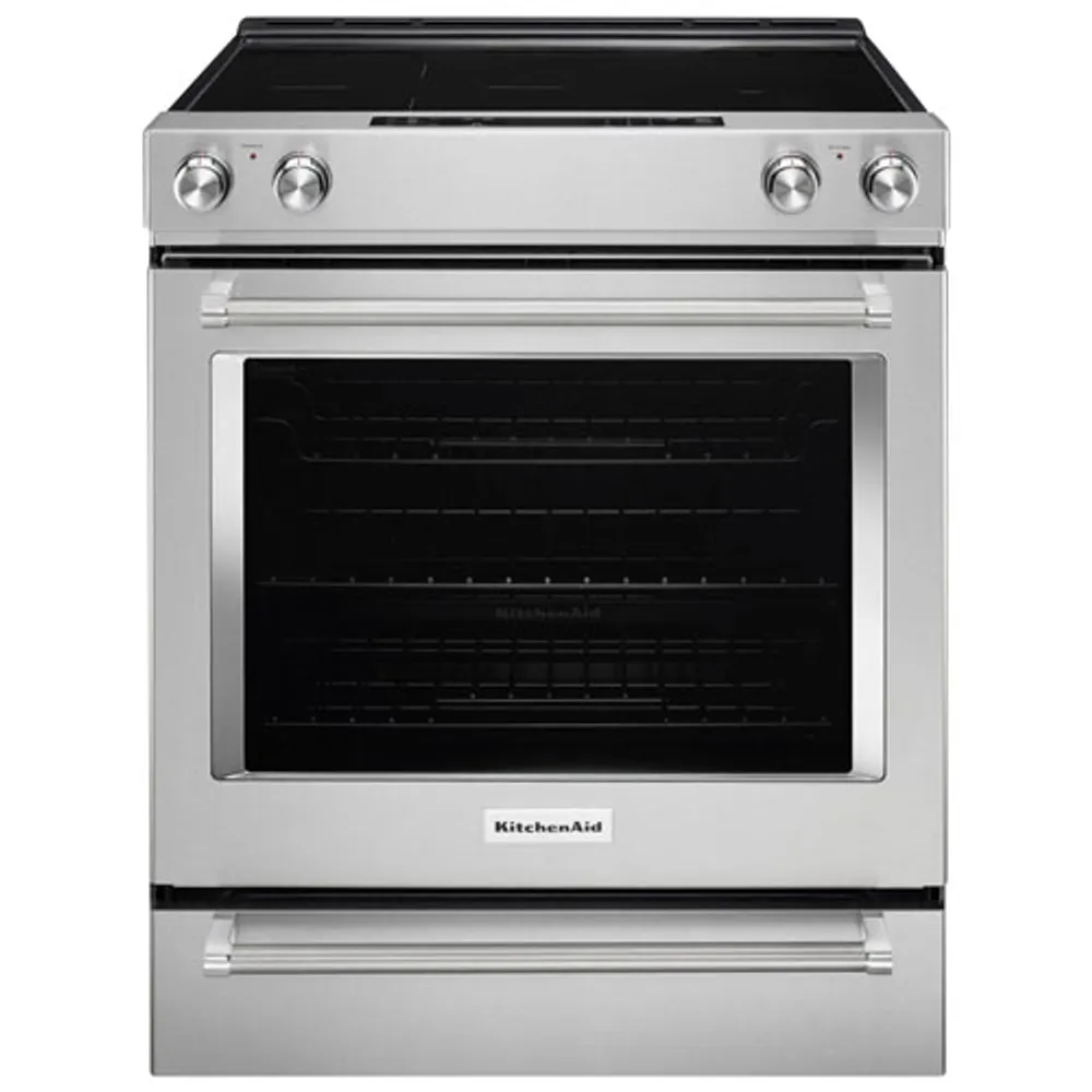 KitchenAid 30" 6.4 Cu. Ft. True Convection 5-Element Slide-In Electric Range (YKSEG700ESS) - Stainless