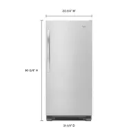 Whirlpool 31" 18 Cu. Ft. All-Fridge Refrigerator with LED Lighting - Monochromatic Stainless Steel