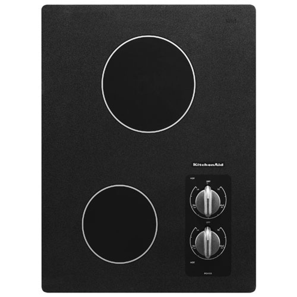 KitchenAid 16" 2-Element Electric Cooktop (KECC056RBL) - Black