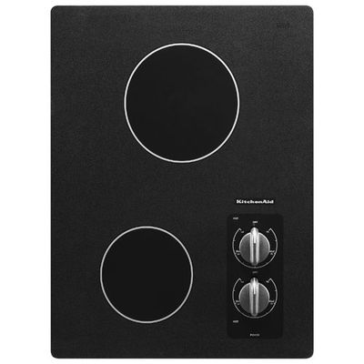 KitchenAid 16" 2-Element Electric Cooktop (KECC056RBL) - Black