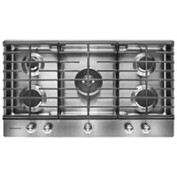 Surface de cuisson au gaz de 36 po à 5 brûleurs de KitchenAid - Acier inoxydable