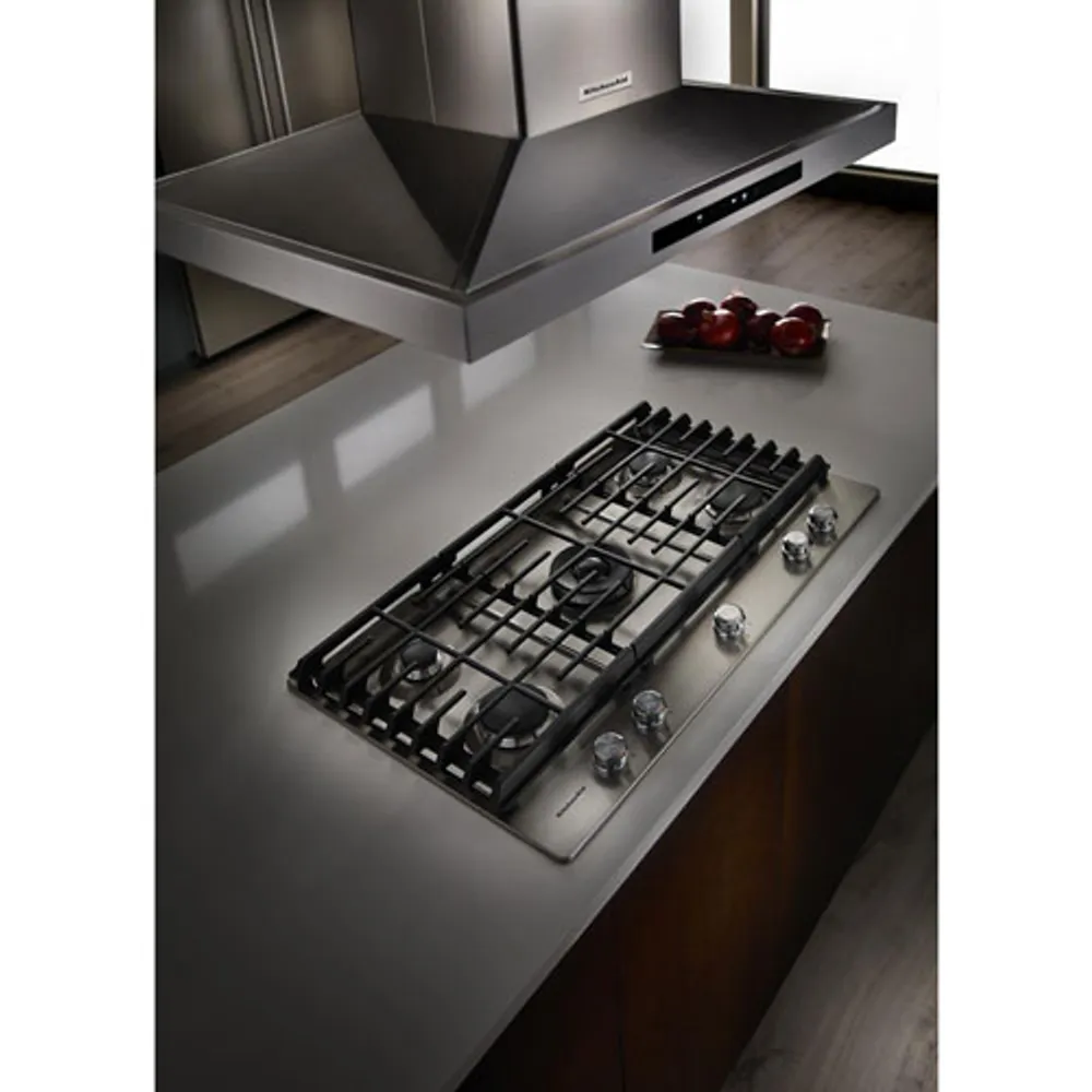 KitchenAid 36" 5-Burner Gas Cooktop (KCGS556ESS) - Stainless Steel