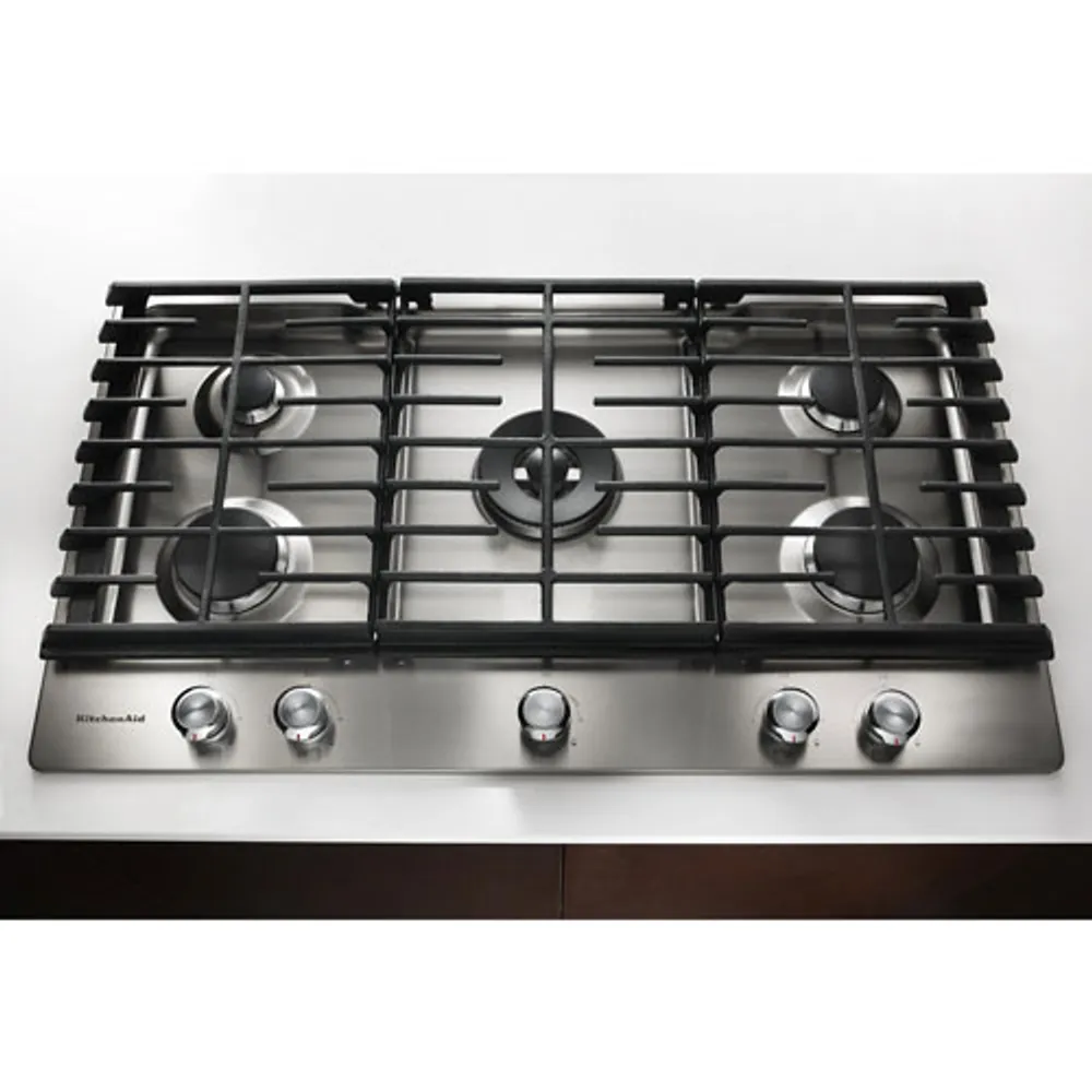 KitchenAid 36" 5-Burner Gas Cooktop (KCGS556ESS) - Stainless Steel
