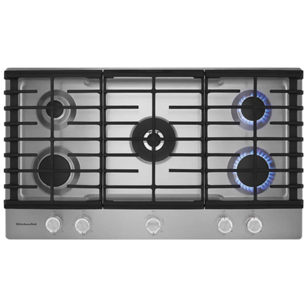 KitchenAid 36" 5-Burner Gas Cooktop (KCGS556ESS) - Stainless Steel