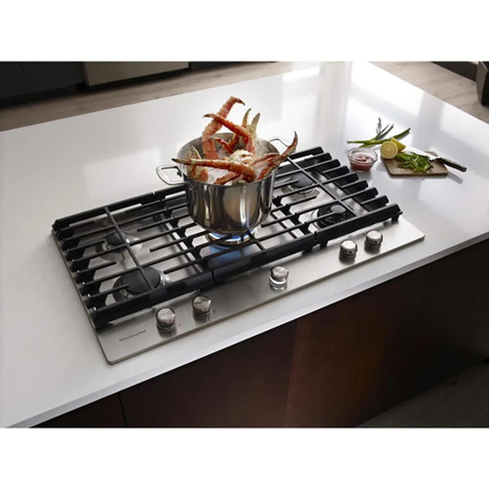 KitchenAid 36" 5-Burner Gas Cooktop (KCGS956ESS) - Stainless Steel