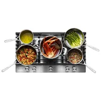 Surface de cuisson à gaz de 37 po à 5 brûleurs de KitchenAid (KCGS956ESS) - Acier inoxydable