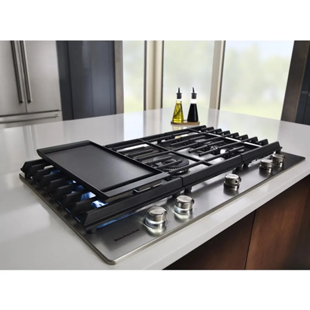 KitchenAid 36" 5-Burner Gas Cooktop (KCGS956ESS) - Stainless Steel