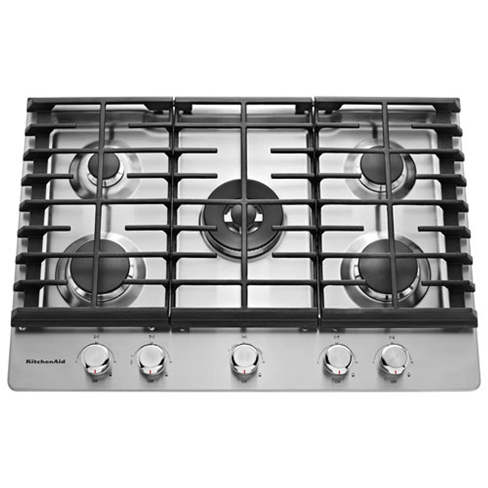 Surface de cuisson au gaz de 30 po à 5 brûleurs de KitchenAid - Acier inoxydable