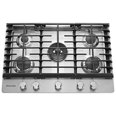 KitchenAid 30" 5-Burner Gas Cooktop (KCGS550ESS) - Stainless Steel