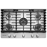 Surface de cuisson au gaz de 30 po à 5 brûleurs de KitchenAid - Acier inoxydable