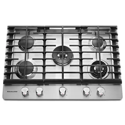 KitchenAid 30" 5-Burner Gas Cooktop (KCGS950ESS) - Stainless Steel