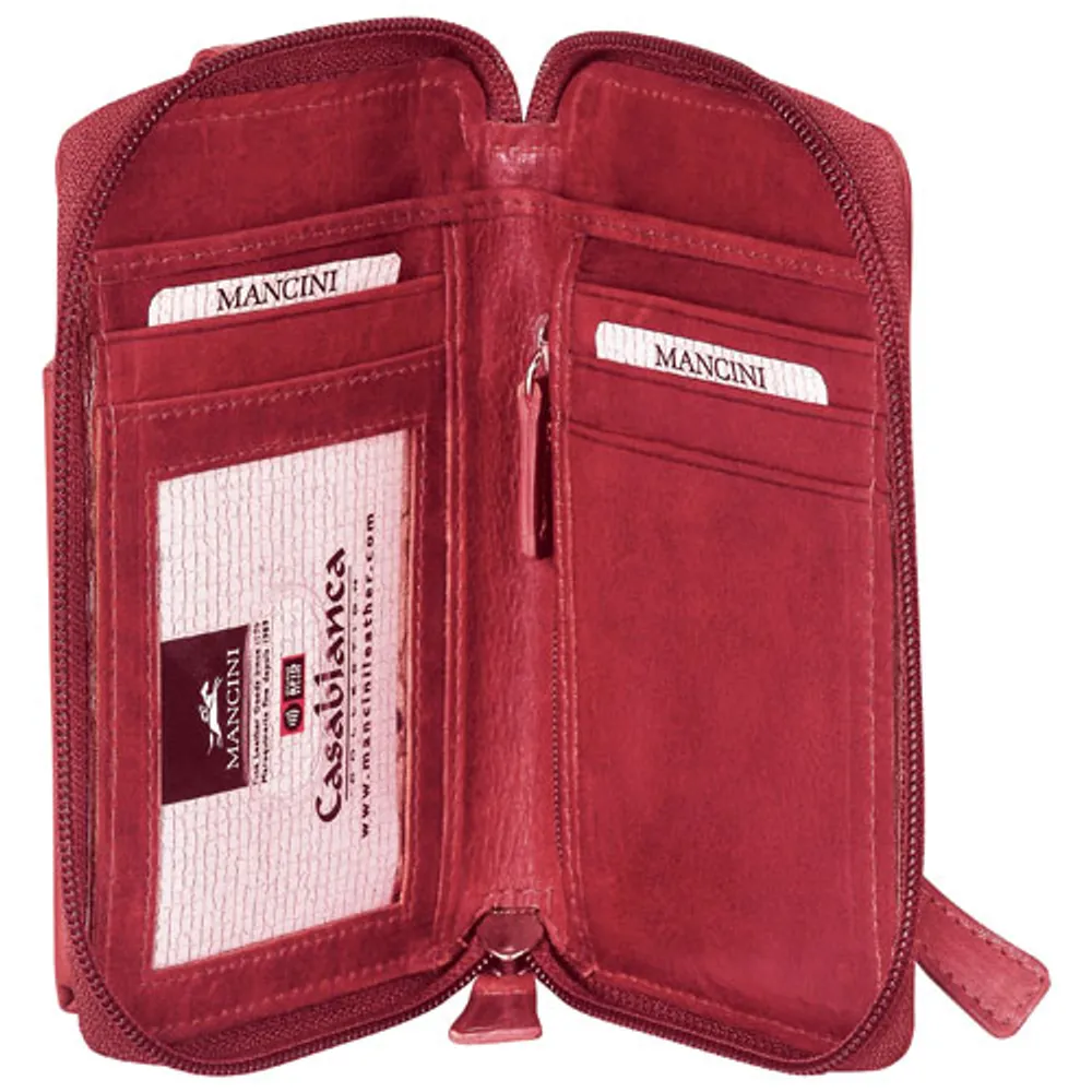 Mancini Casablanca Leather Cell Phone Wallet