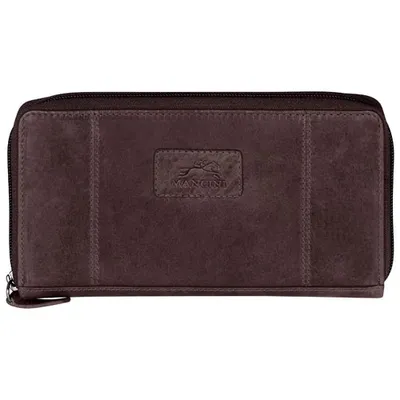 Mancini Casablanca Leather Zipper Clutch Wallet