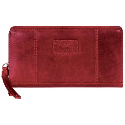 Mancini Casablanca Leather Zipper Clutch Wallet