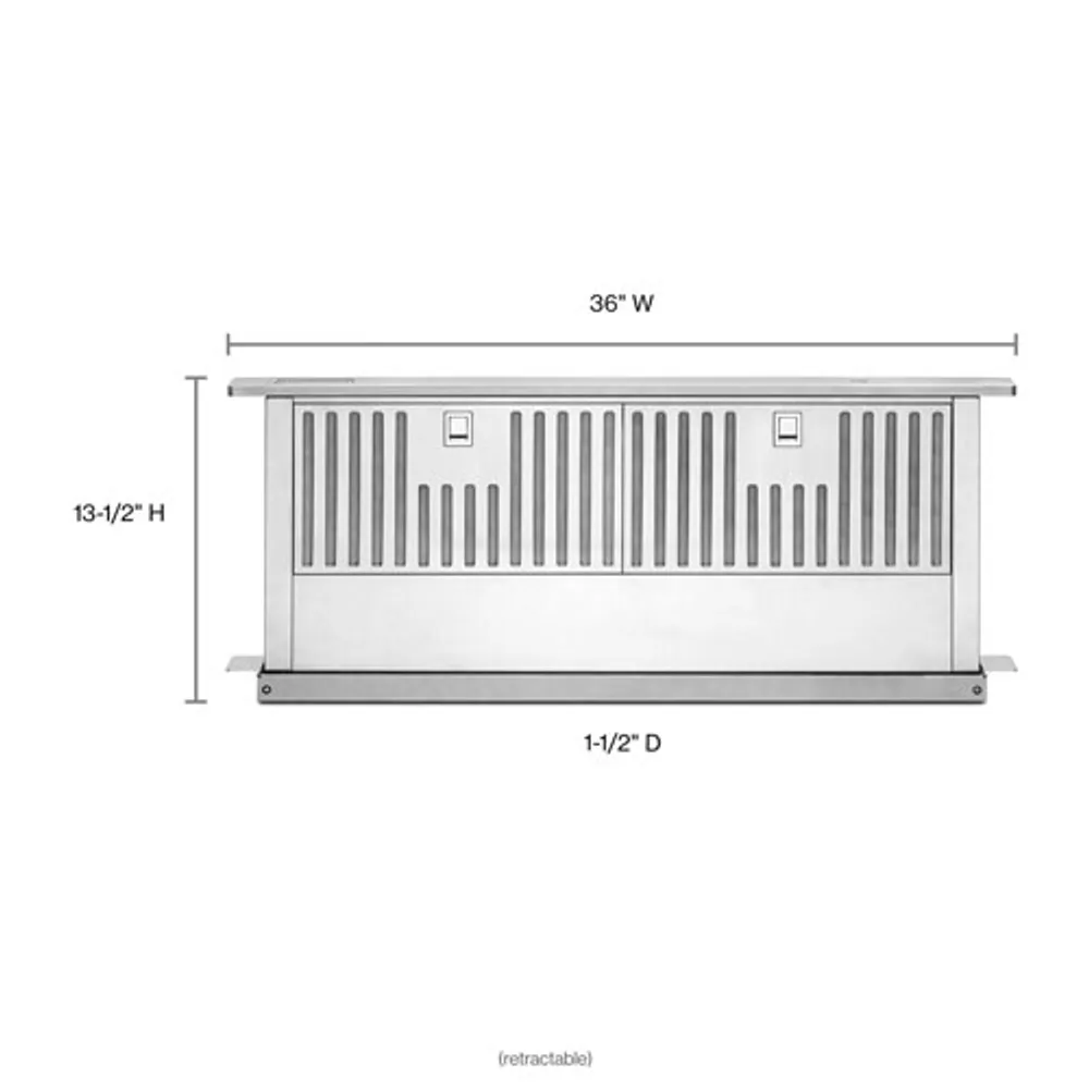 KitchenAid 36" Retractable Downdraft System - Stainless Steel